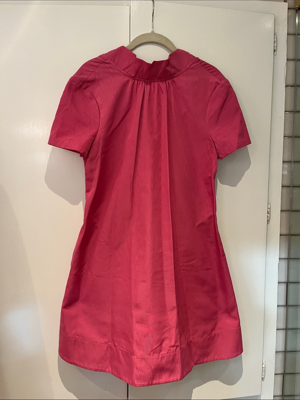 staud bow back pink mini dress
